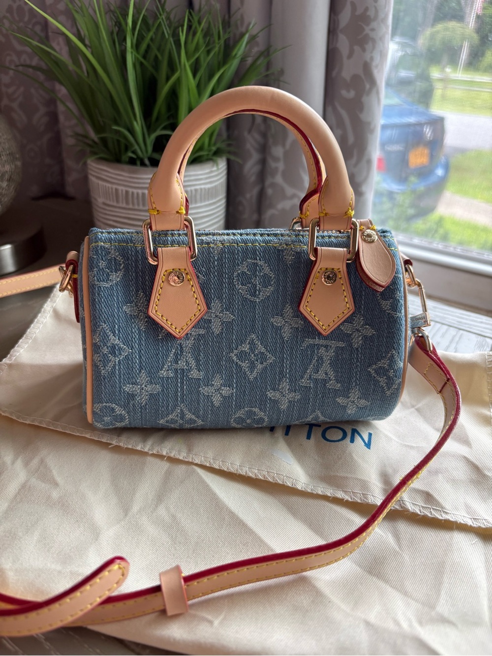 FaSHION Blue Denim Monogram Mini Speedy Bag